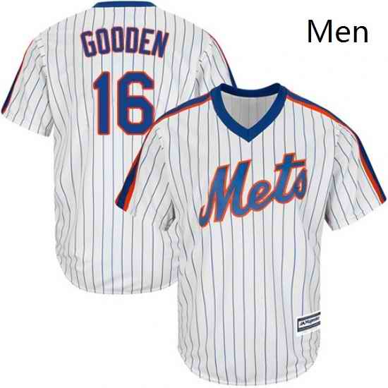 Mens Majestic New York Mets 16 Dwight Gooden Replica White Alternate Cool Base MLB Jersey